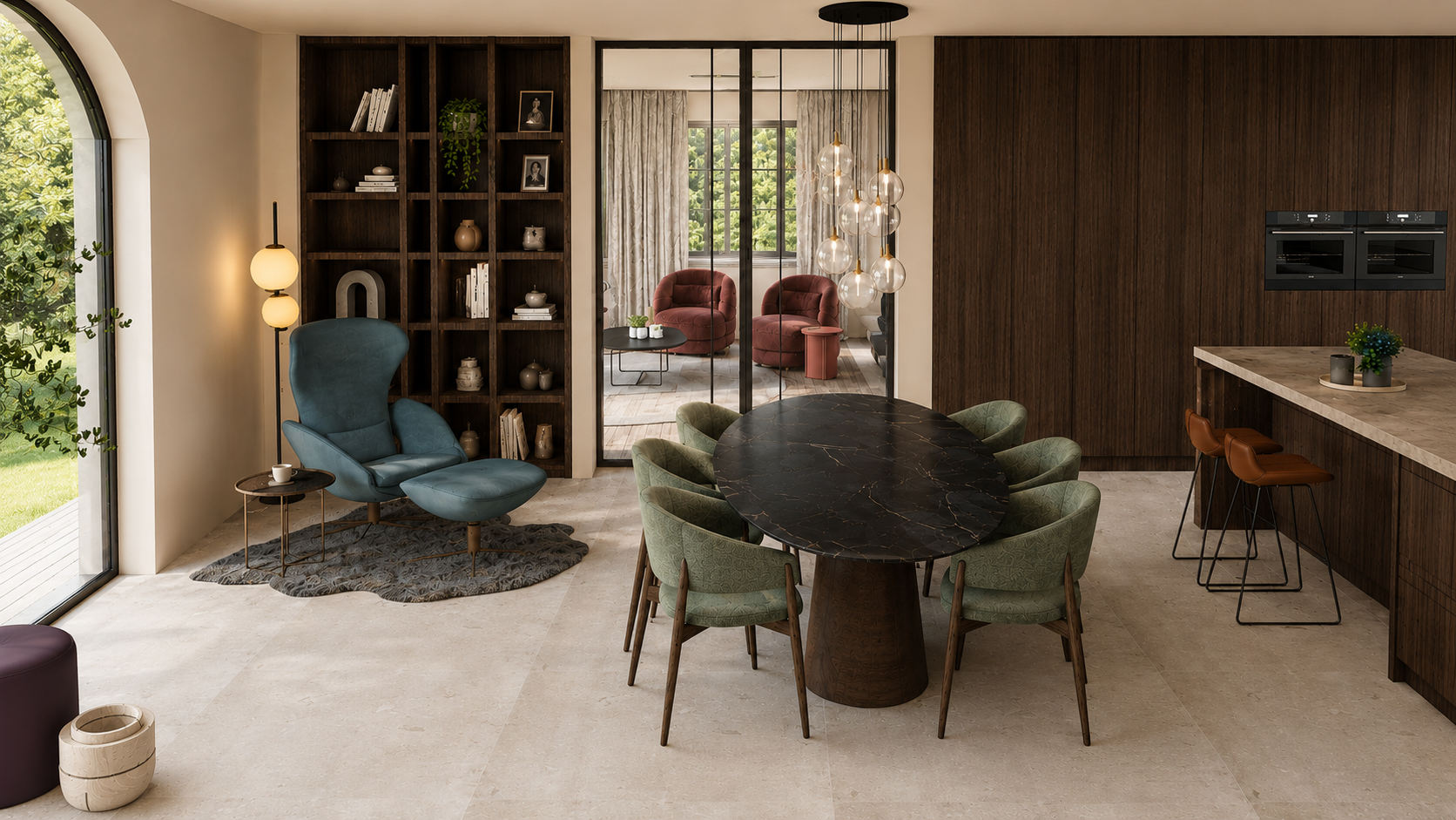 3d ontwerp warm gezellig interieur
