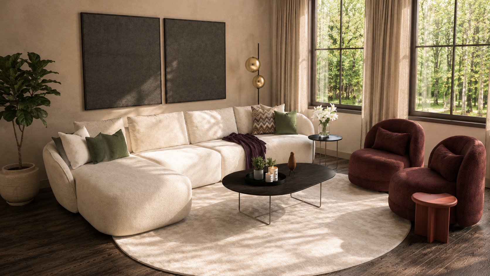 salon ronde vormen